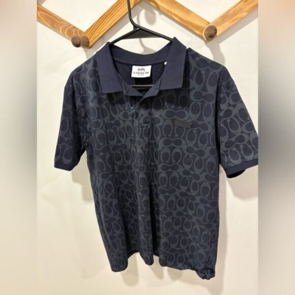 Coach Signature Polo shirt in a dark navy - Picture 5 of 8